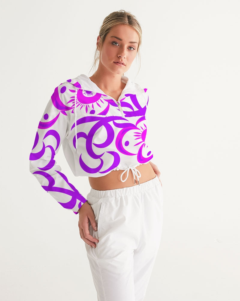 Love Flower Ladies Cropped Windbreaker