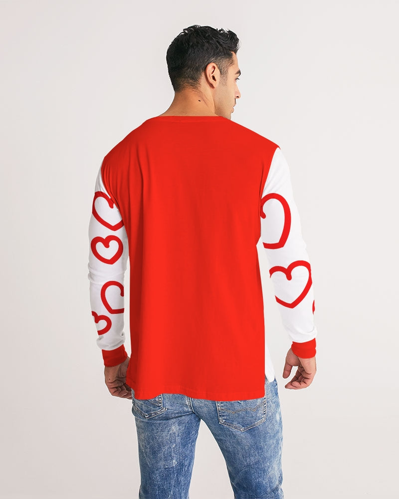 V-DAY Red Hearts Men's Long Sleeve Tee - 0