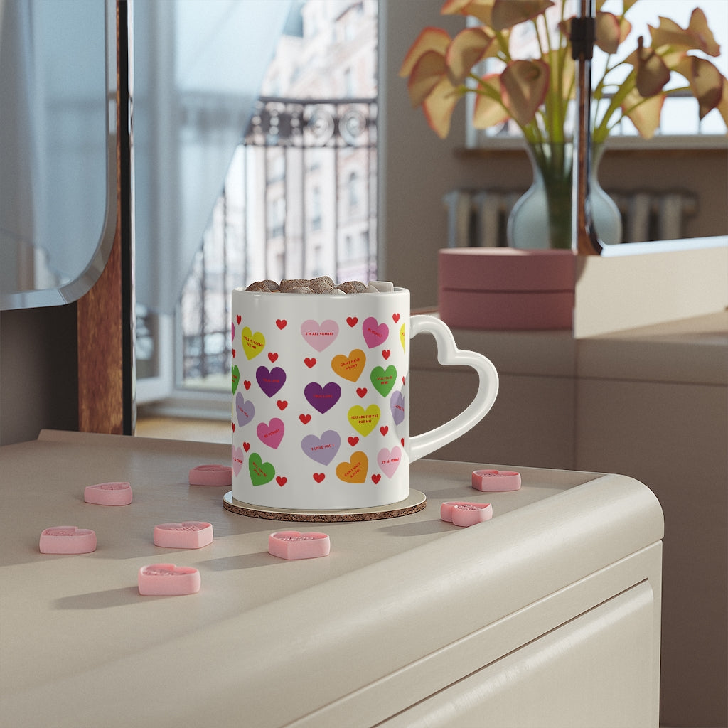 Sweet Tart Hearts-Heart Shaped Handle Mug - 0