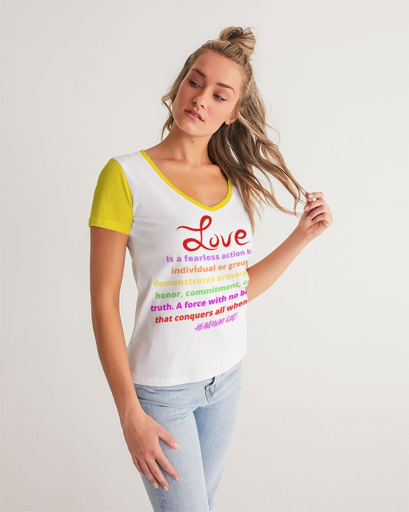 LOVE IS Ladies V-Neck Tee