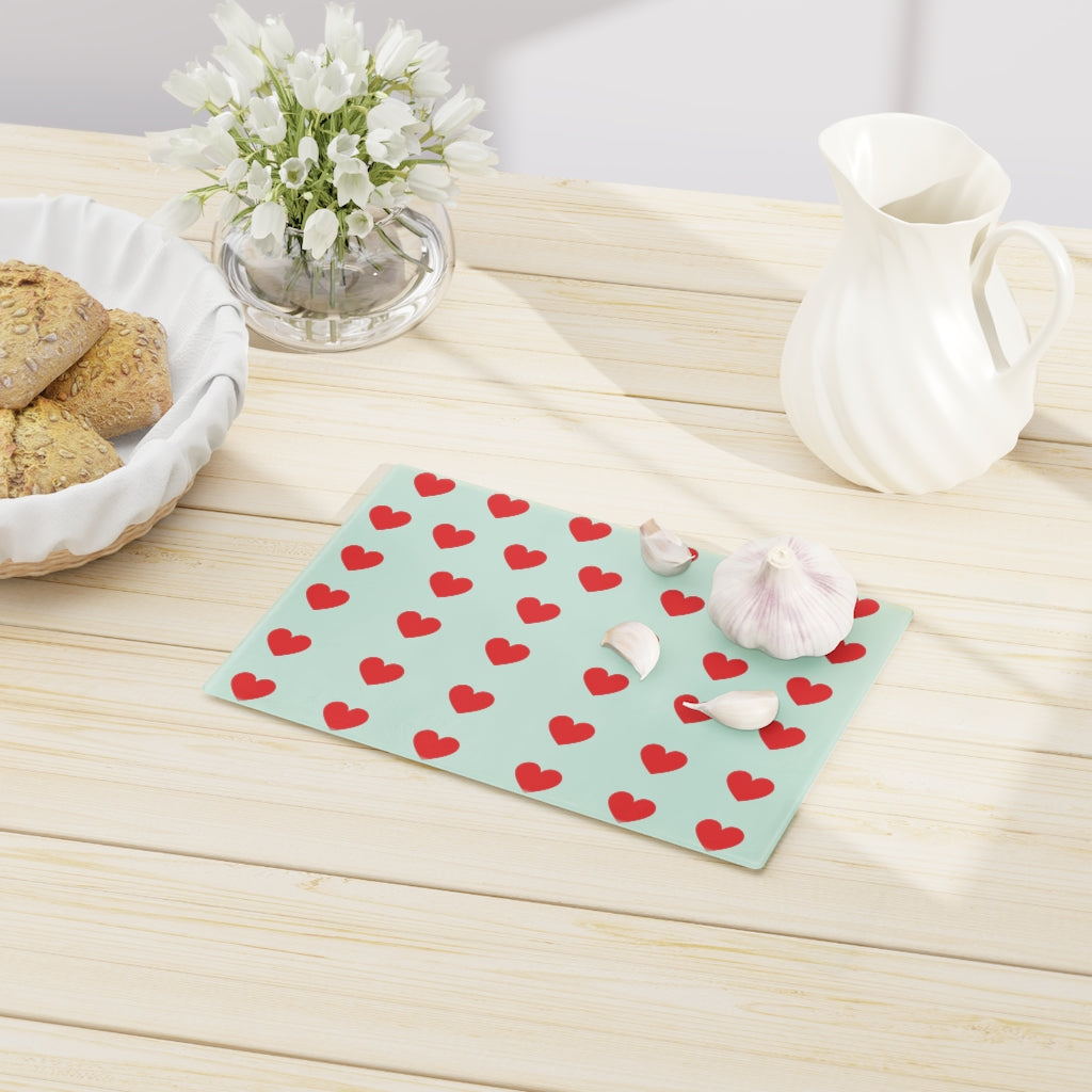 Valentine's Red Hearts Cutting Board