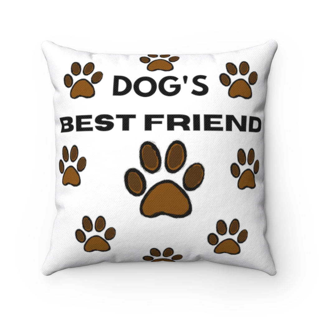 Dog's Best Friend Spun Polyester Square Pillow