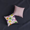 Sweet Tart Hearts Square Pillow|Pink Back
