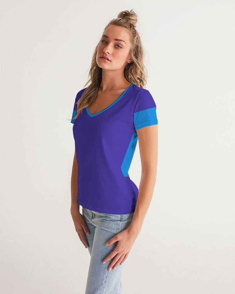 Blue Turqu Ladies V-Neck Tee