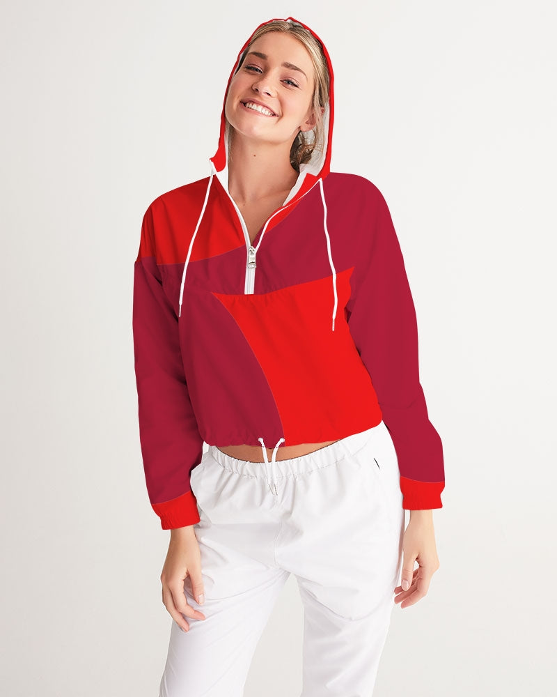 Berry Cherry Ladies Cropped Windbreaker