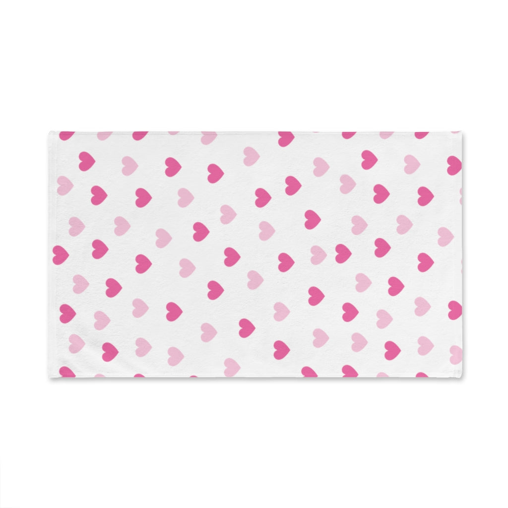 Pink Hearts Hand Towel