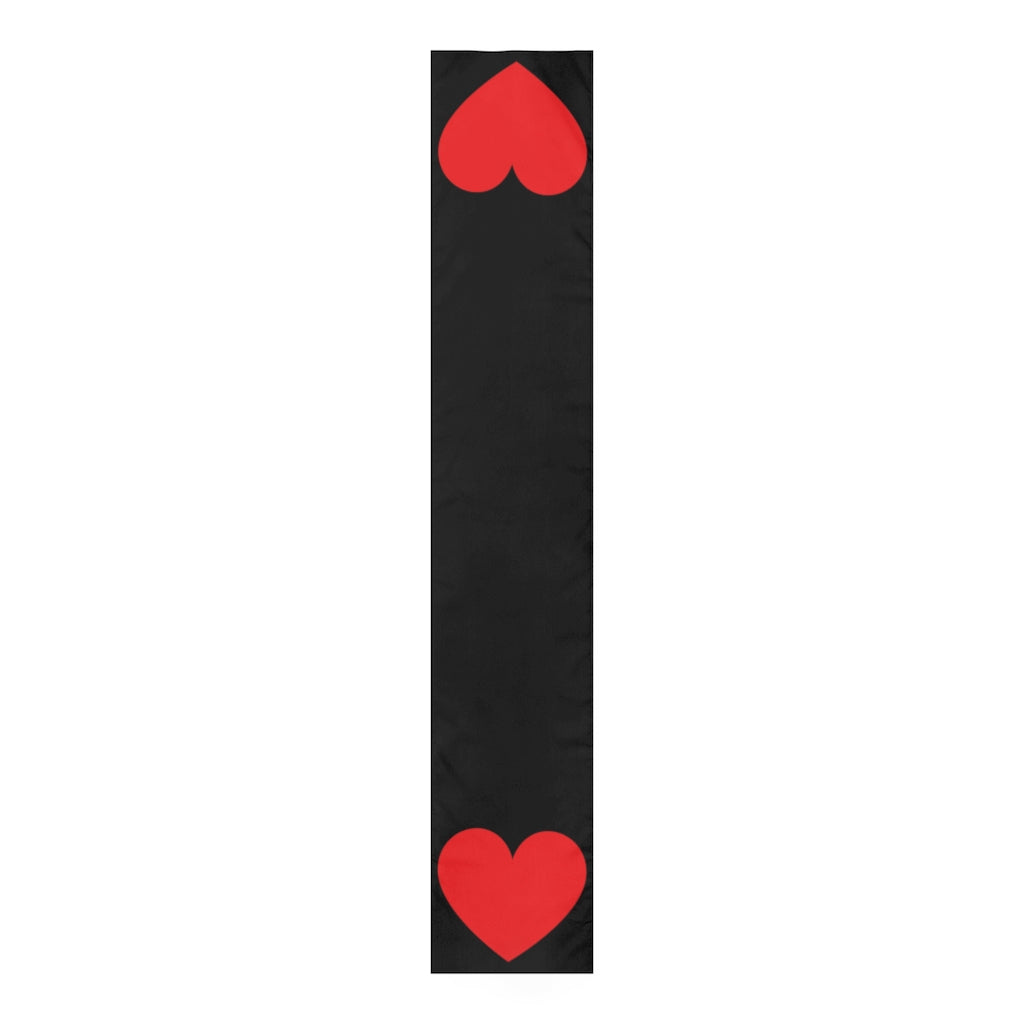 Big Red Heart Black Table Runner - 0