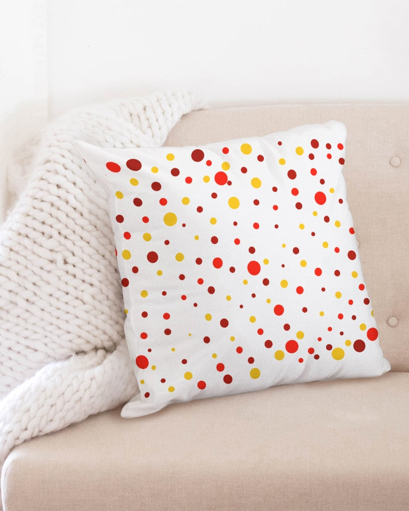 Red and Yellow dot world 20x20 Throw Pillow Case - 0