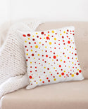 Red and Yellow dot world 20x20 Throw Pillow Case