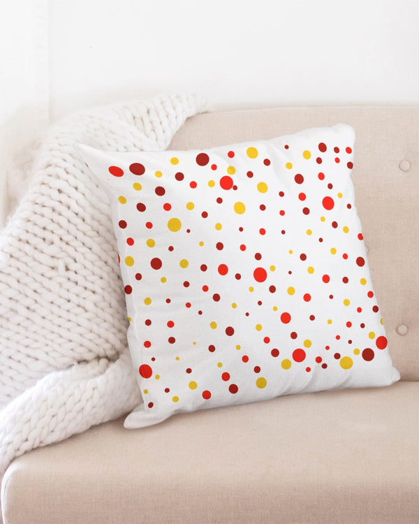 Red and Yellow dot world 20x20 Throw Pillow Case