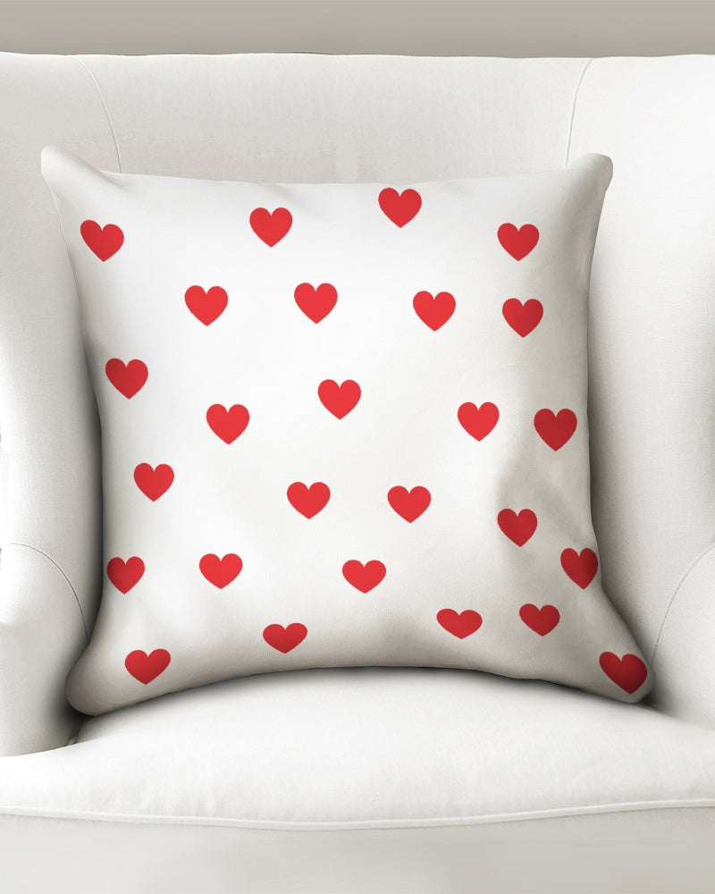 Red Hearts Throw Pillow Case 18"x18"