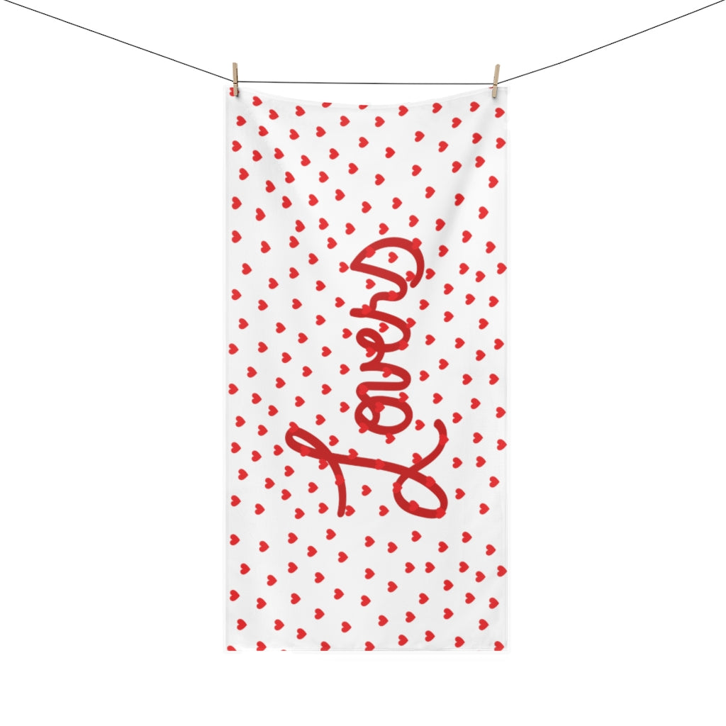 Red Hearts Lovers Premium Towel