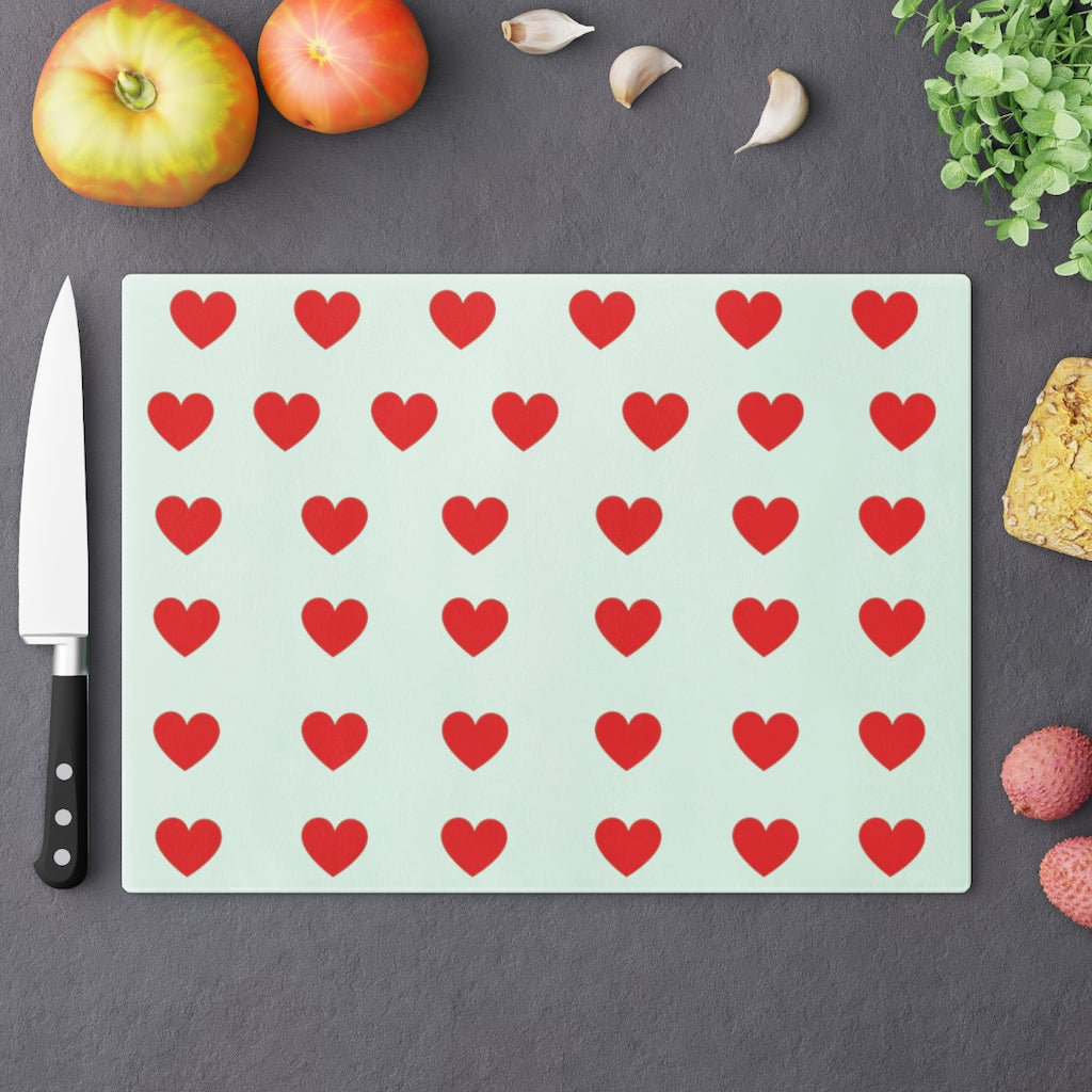 Valentine's Red Hearts Cutting Board - 0