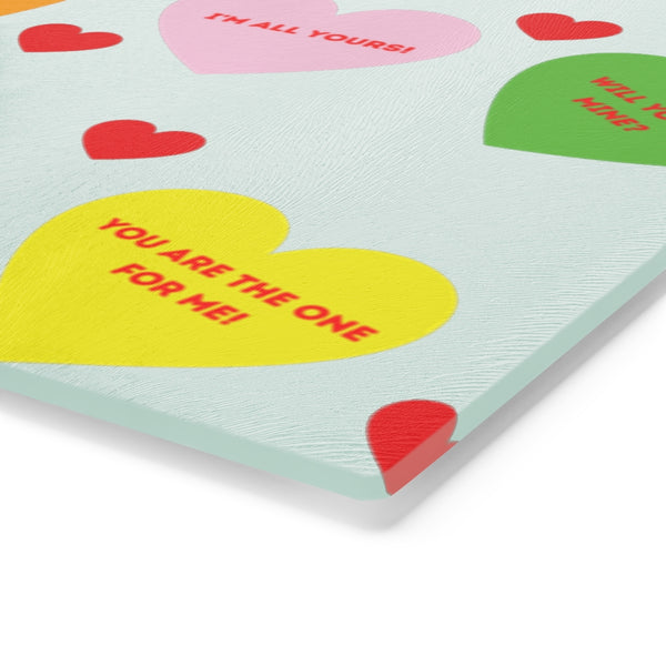 Sweet Tart Hearts Valentine Cutting Board