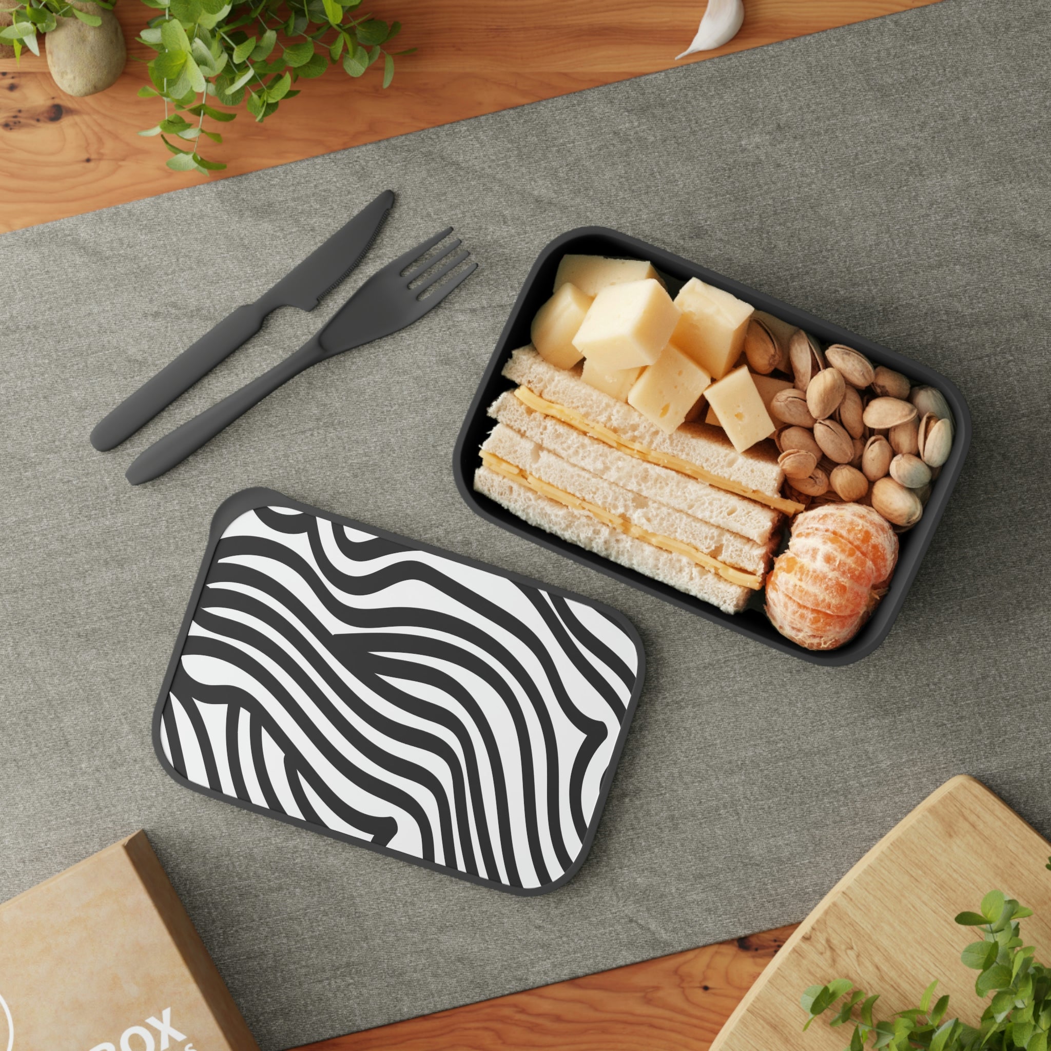 PLA  Zebra Print Bento Box+Band+Utensils