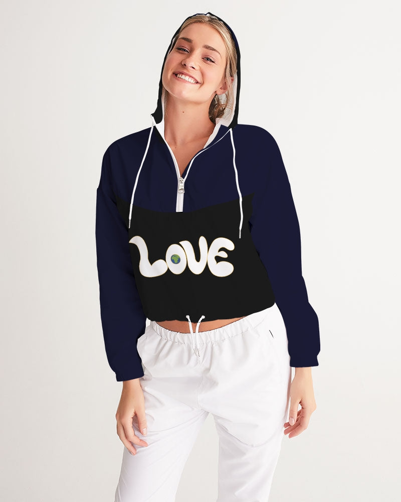 Love Is The Greatest Religion Cropped Ladies Windbreaker