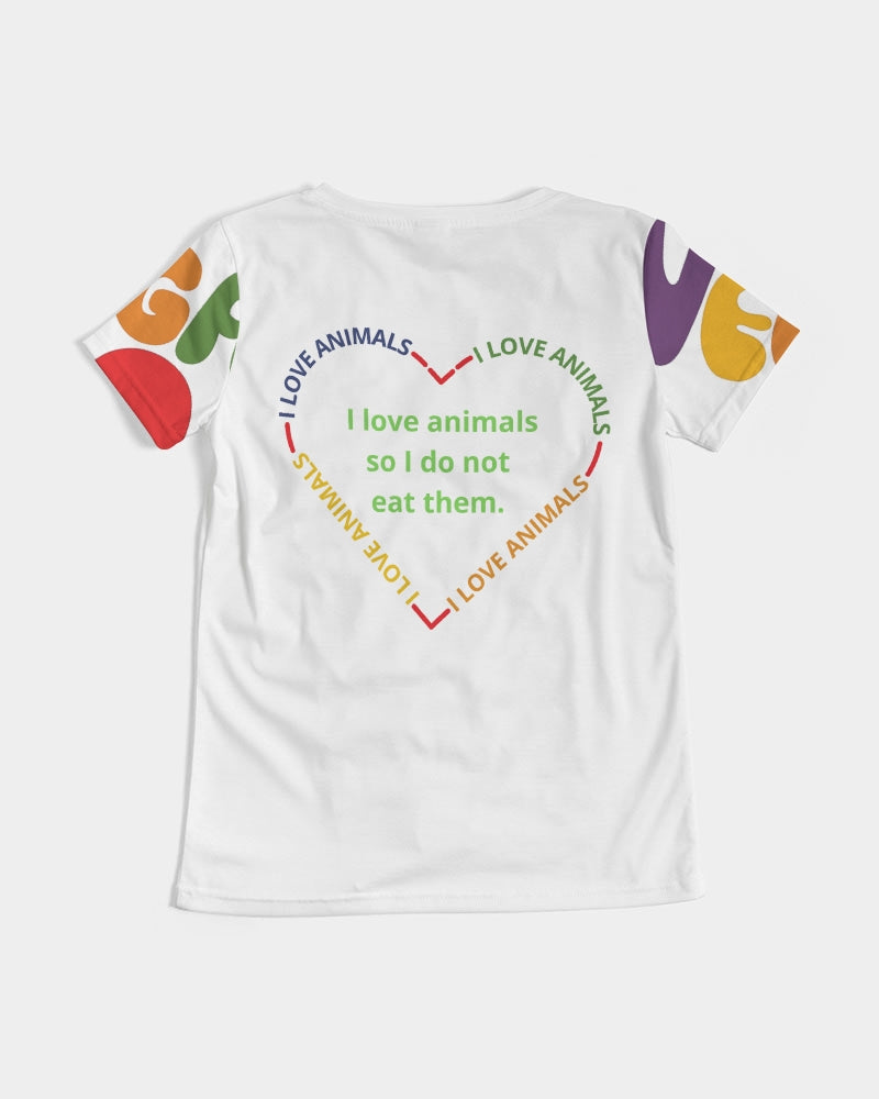 Vegan Heart Ladies V-Neck Tee