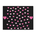 Pink Hearts Black Placemat
