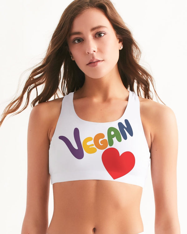 Vegan Heart Ladies Seamless Sports Bra