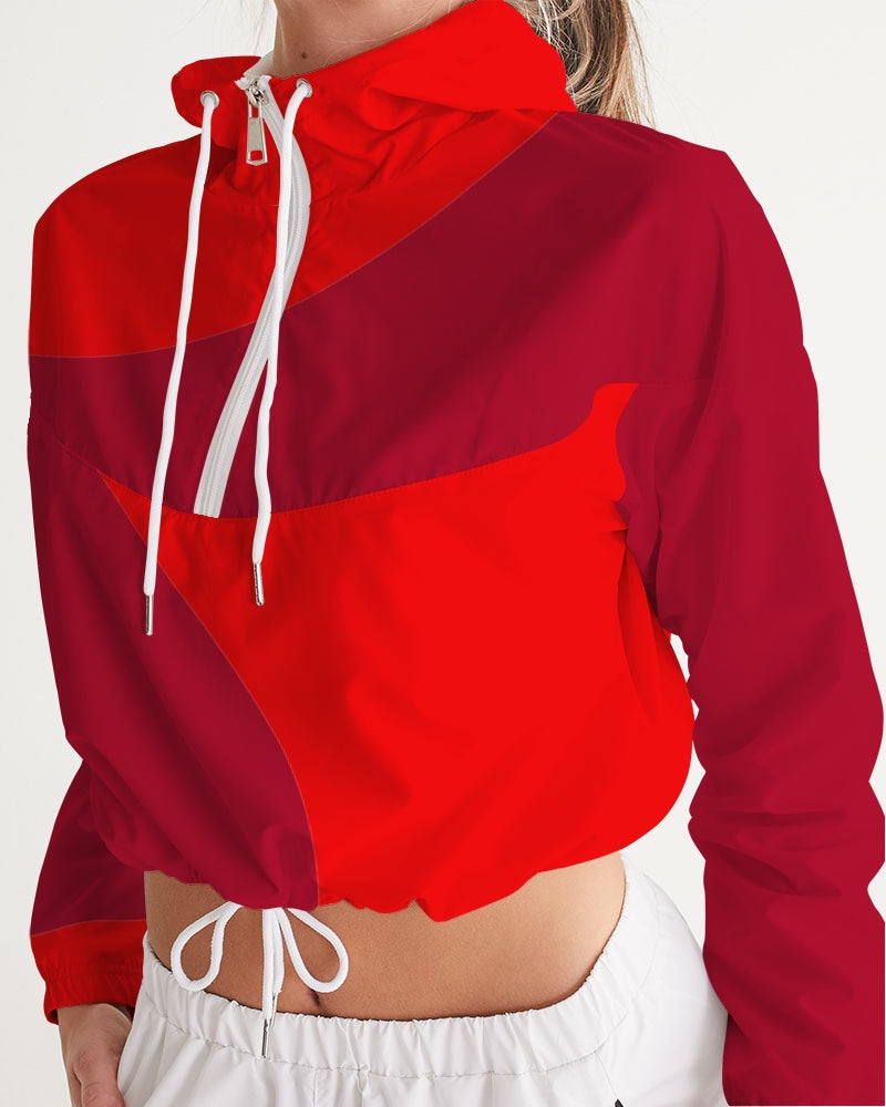 Berry Cherry Ladies Cropped Windbreaker