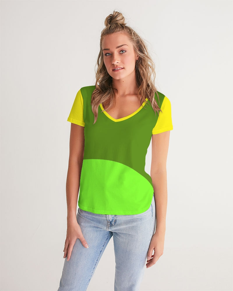 Lemon Lime Ladies V-Neck Tee - 0