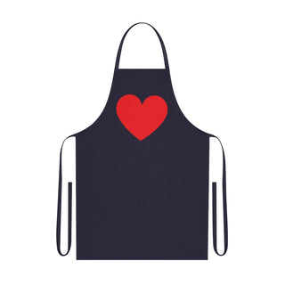 Buy navy Big Red Heart 100% Cotton Apron