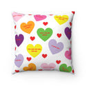 Sweet Tart Hearts Spun Polyester Square Pillow Case