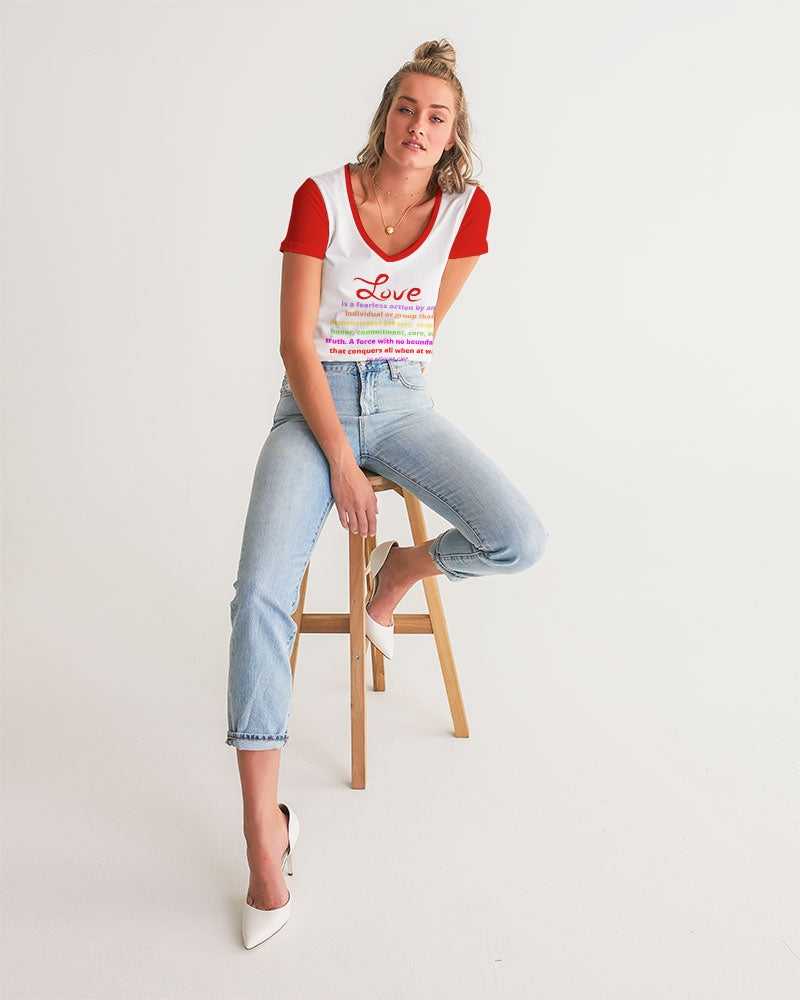 LOVE IS Ladies V-Neck Tee