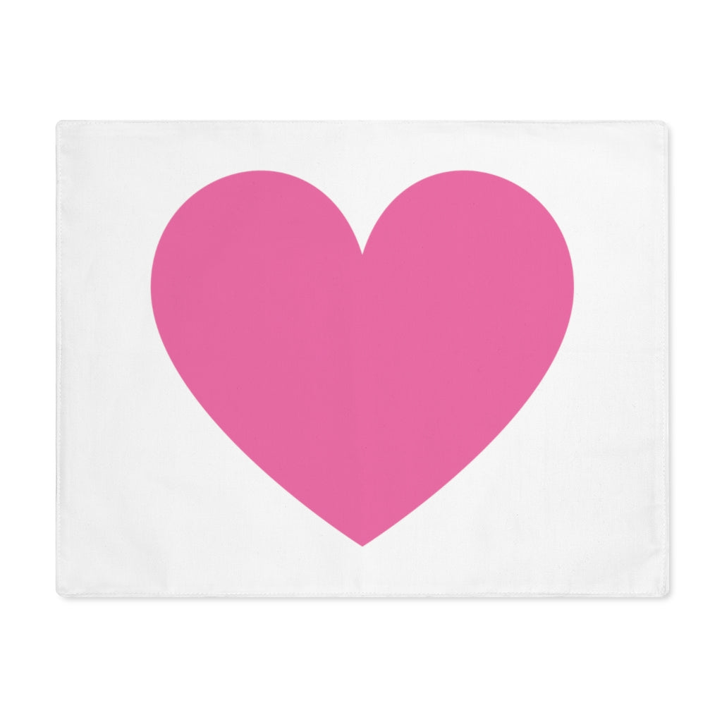 Big Pink Heart White Placemat