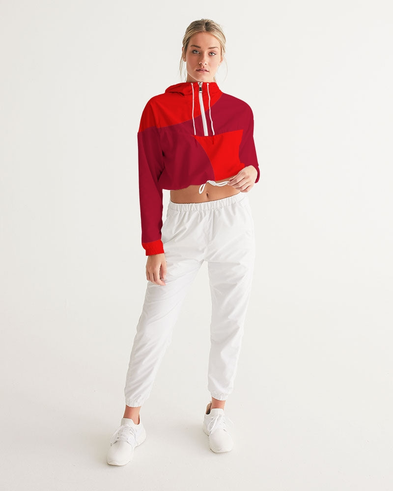 Berry Cherry Ladies Cropped Windbreaker