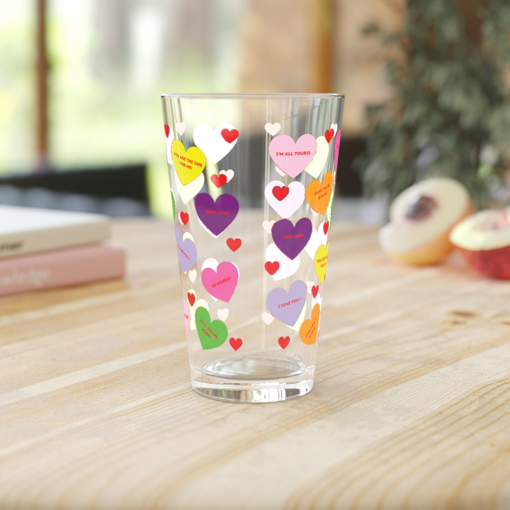 Valentine's Sweet Tart Hearts Pint Glass, 16oz - 0