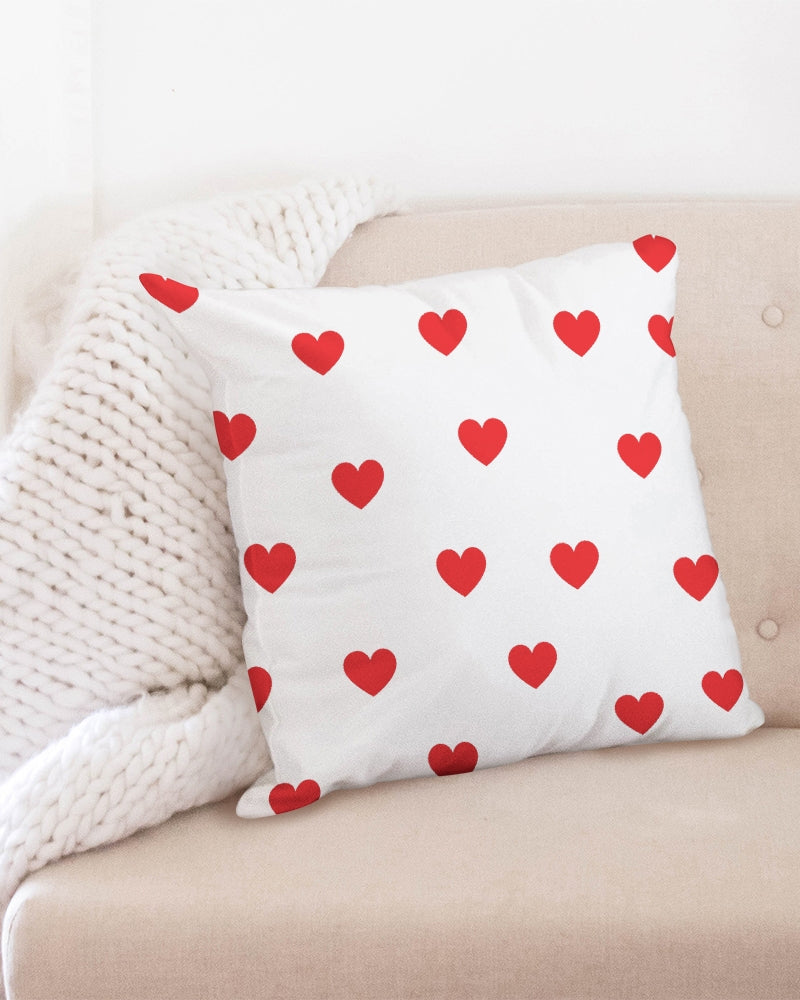 Red Hearts Throw Pillow Case 20"x20" - 0