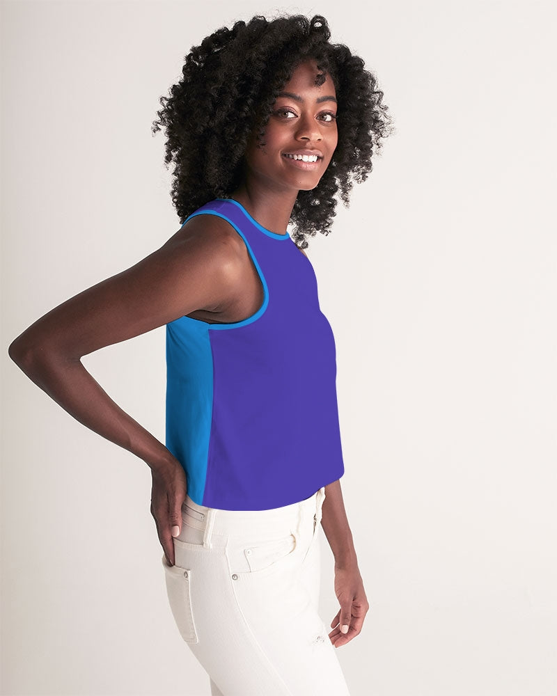 Blue Turqu Ladies Cropped Tank