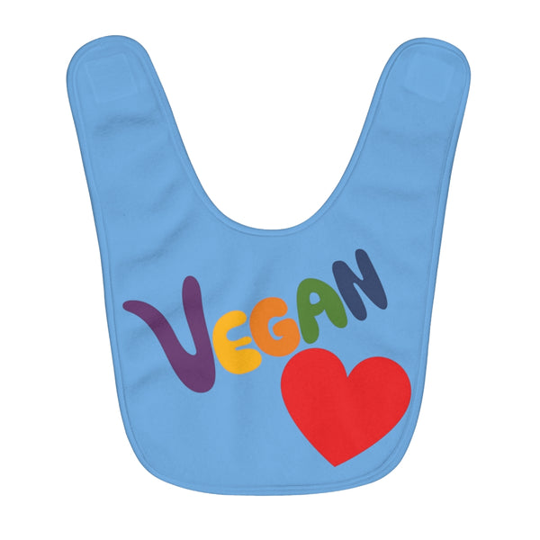 Vegan Heart Fleece Baby Bib
