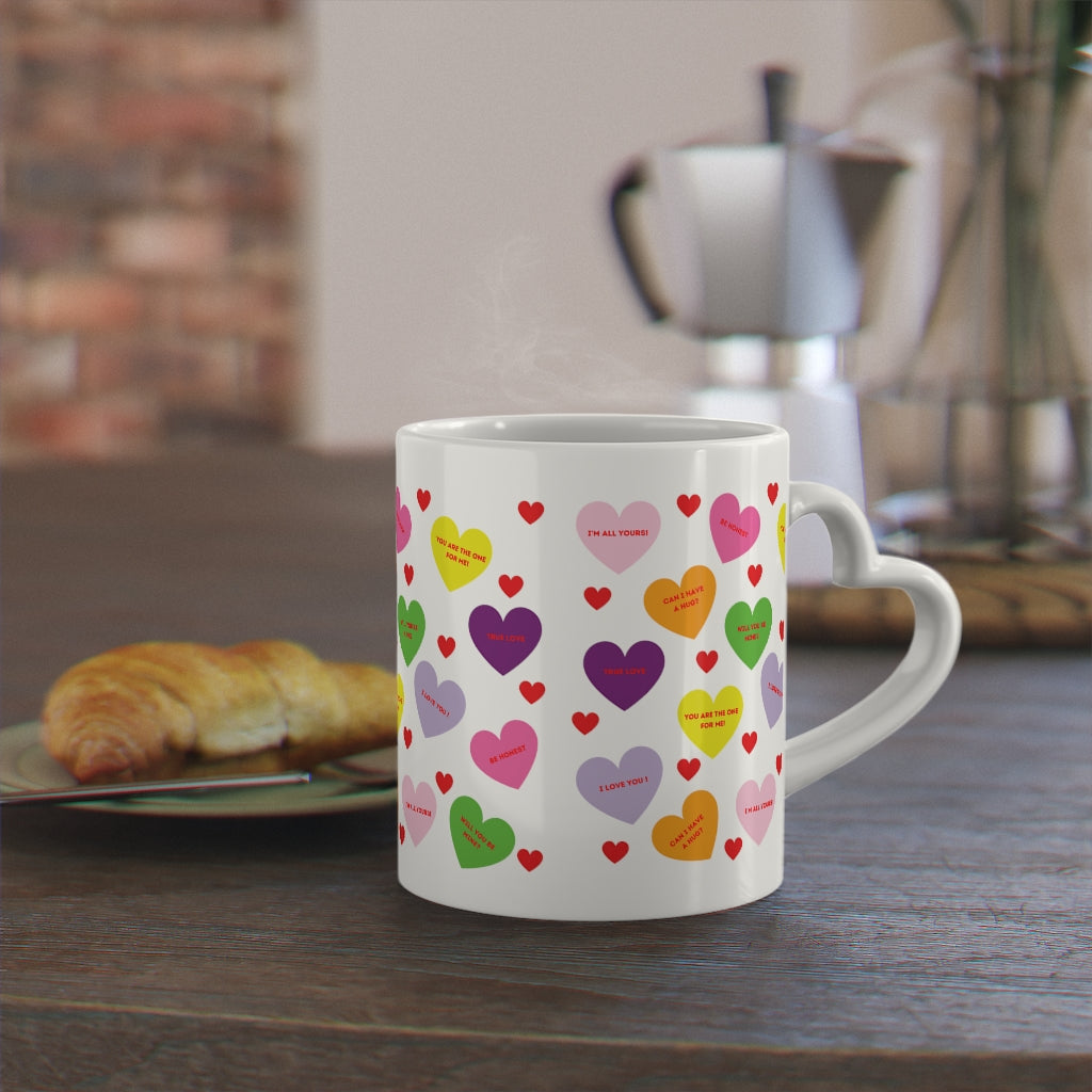 Sweet Tart Hearts-Heart Shaped Handle Mug