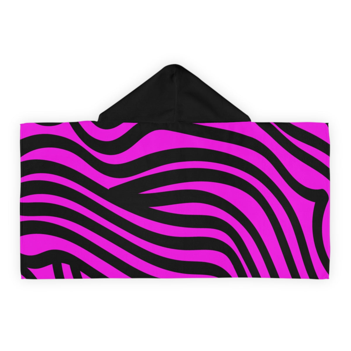 Zebra Pink Girls Hooded Towel