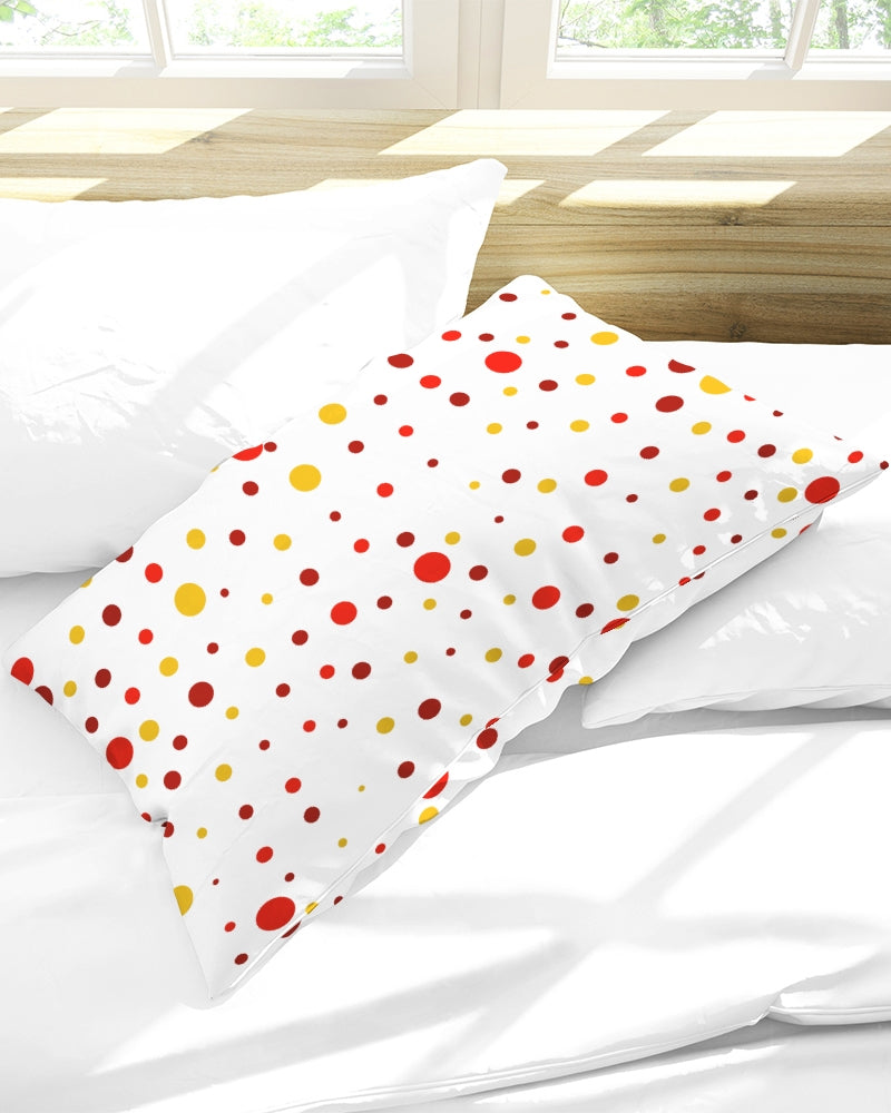 Red and Yellow dot world Queen Pillow Case