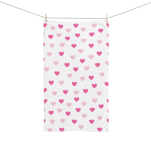 Pink Hearts Hand Towel