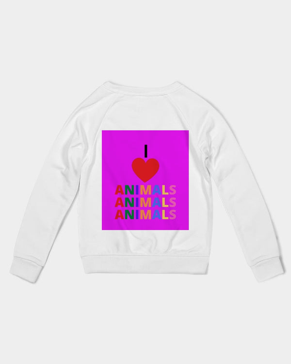 I LOVE ANIMALS Girls  Graphic Sweatshirt