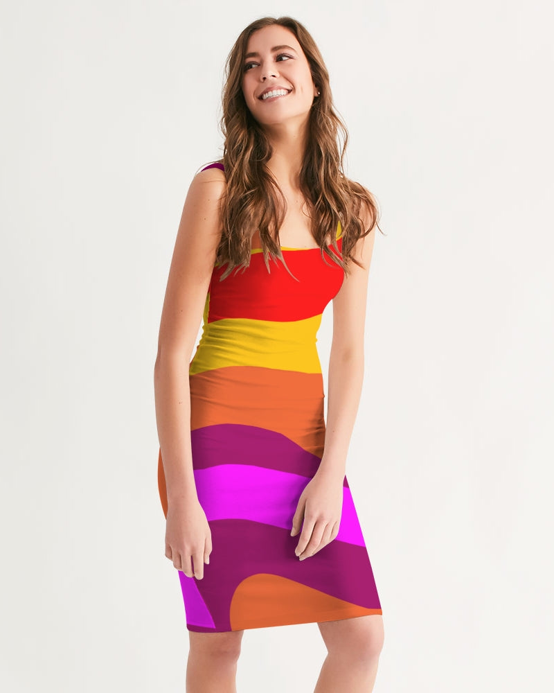 Bright Swirl Ladies Midi Bodycon Dress