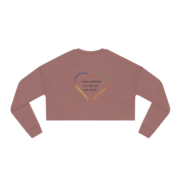 Vegan Heart Ladies Cropped Sweatshirt