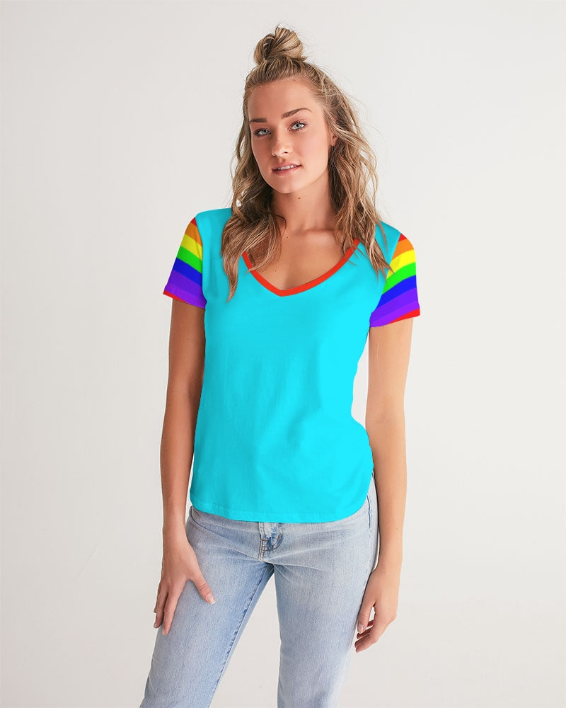 Rainbowbrite Ladies V-Neck Tee