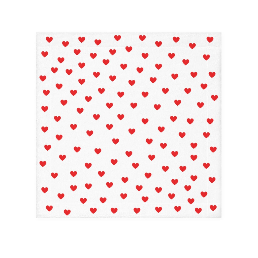 Valentine's Red Hearts Face Towel