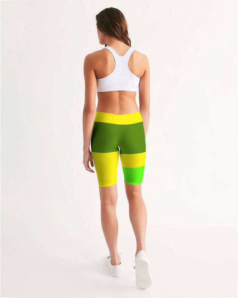 Lemon Lime Ladies Mid-Rise Bike Shorts