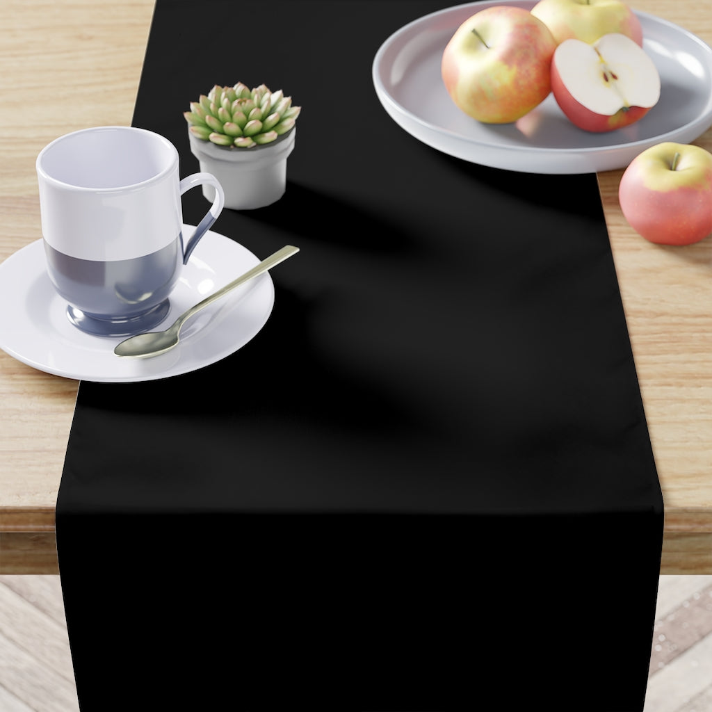 Big Red Heart Black Table Runner