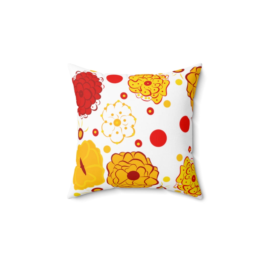 Sunshine Bouquet Faux Suede Square Pillow