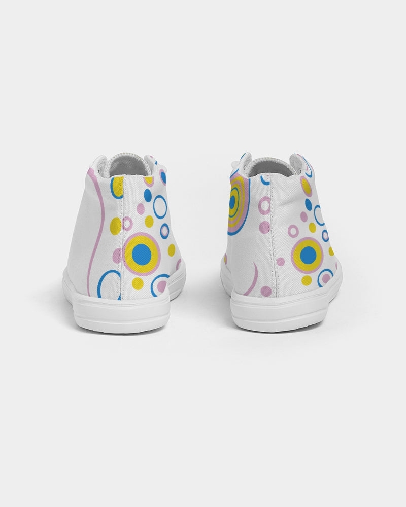 Cutey Pastel Smile Girls Hightop Canvas Shoes - 0