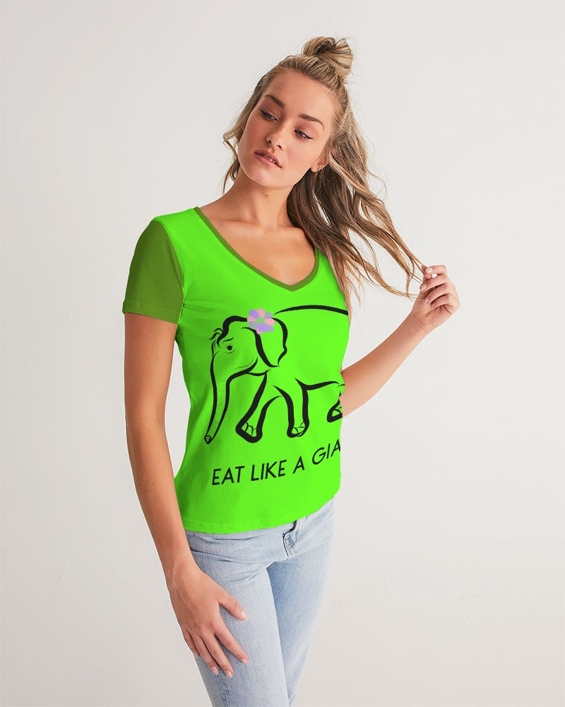 Eat Like A Giant Ladies V-Neck Tee