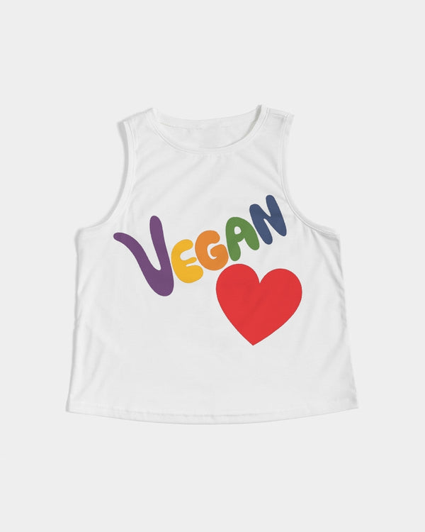 Vegan Heart Ladies Cropped Tank