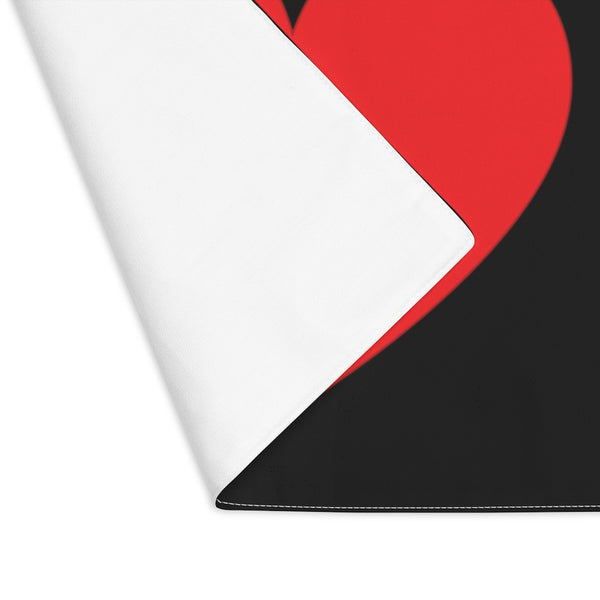 Big Red Heart Black Placemat